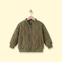 Boys Green Long Sleeve Zip-Up Bomber Jacket Coats & Jackets Green 1-2 Y