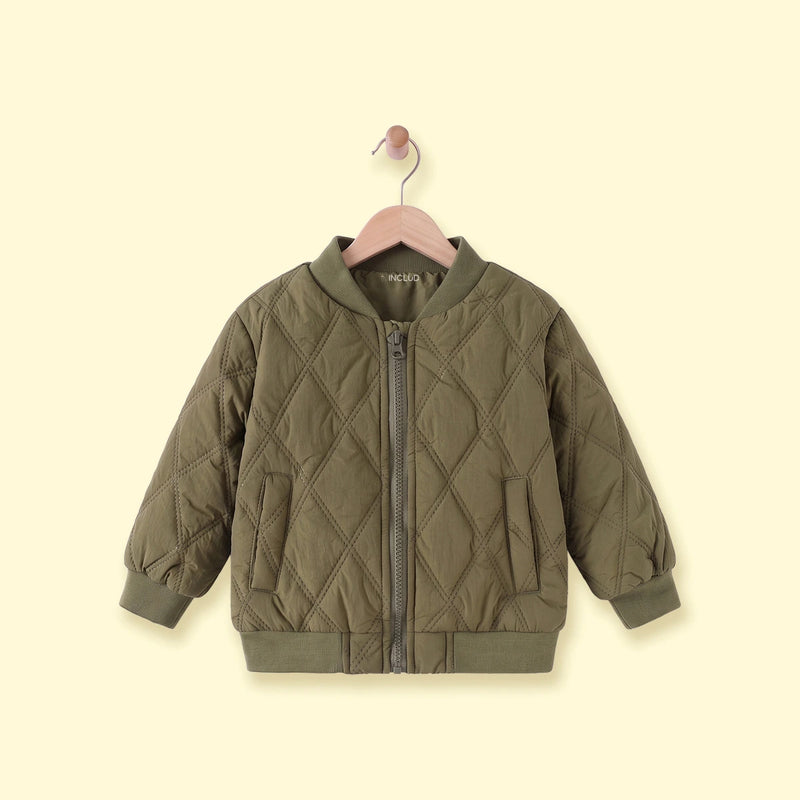 Boys Green Long Sleeve Zip-Up Bomber Jacket Coats & Jackets Green 1-2 Y