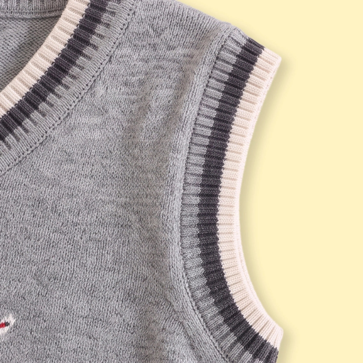 Boys Grey Jacquard V-Neck Sweater Vest Sweaters & Cardigans