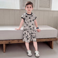 Boys Grey Star Print Sleeveless T-Shirt With Cargo Shorts Sets Sets Grey 1-2 Y