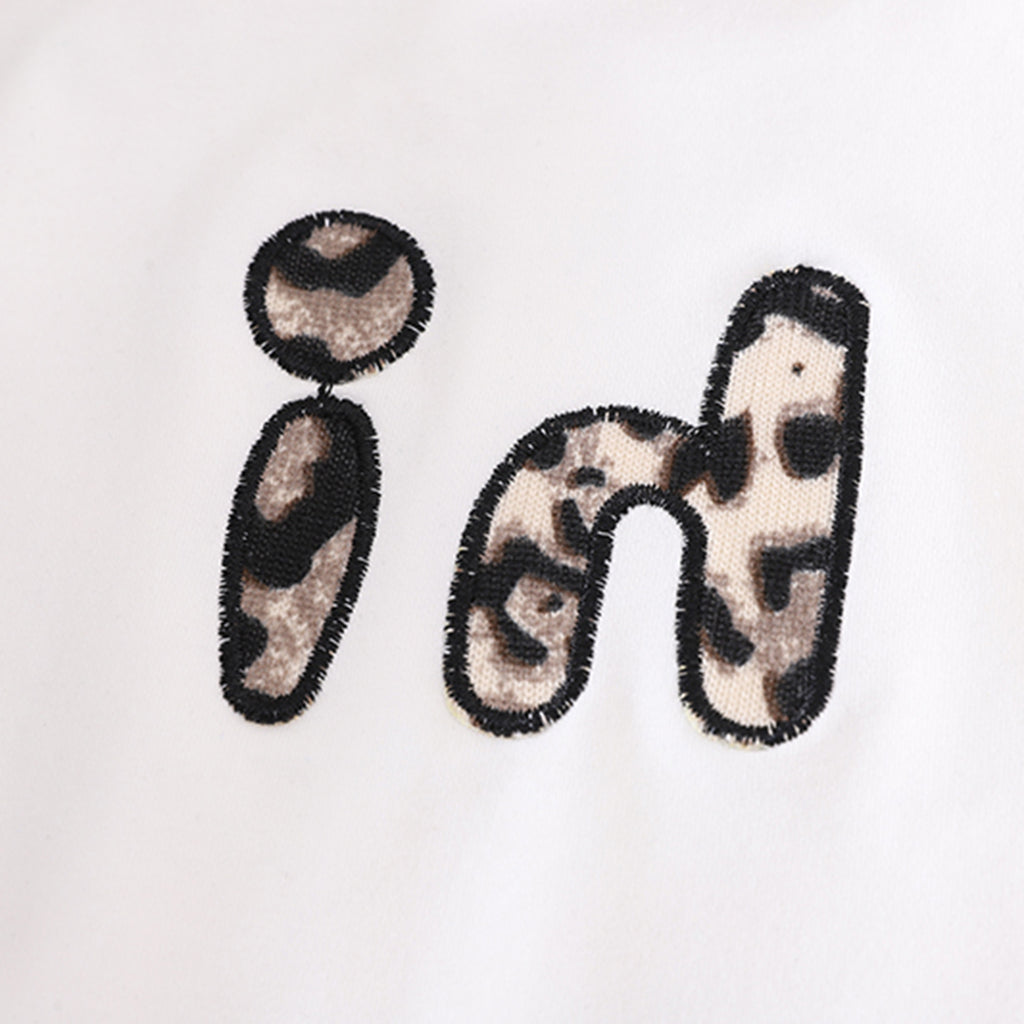 Boys Off-White Animal Print Zipper Jacket with T-shirt & Joggers Set Sets