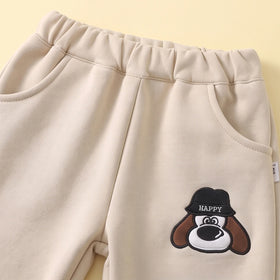 Boys Khaki Typographic Jacket With Hooded Sweatshirt & Joggers Sets Sets