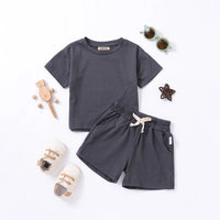 Boys Black Short Sleeves T-Shirt With Shorts Co-ord Sets Sets Black 1-2 Y