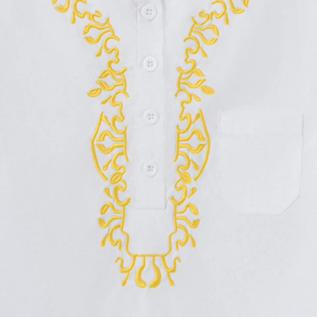 Boys White Embroidered Kurta With Pajama Sets Ethnicwear Boys