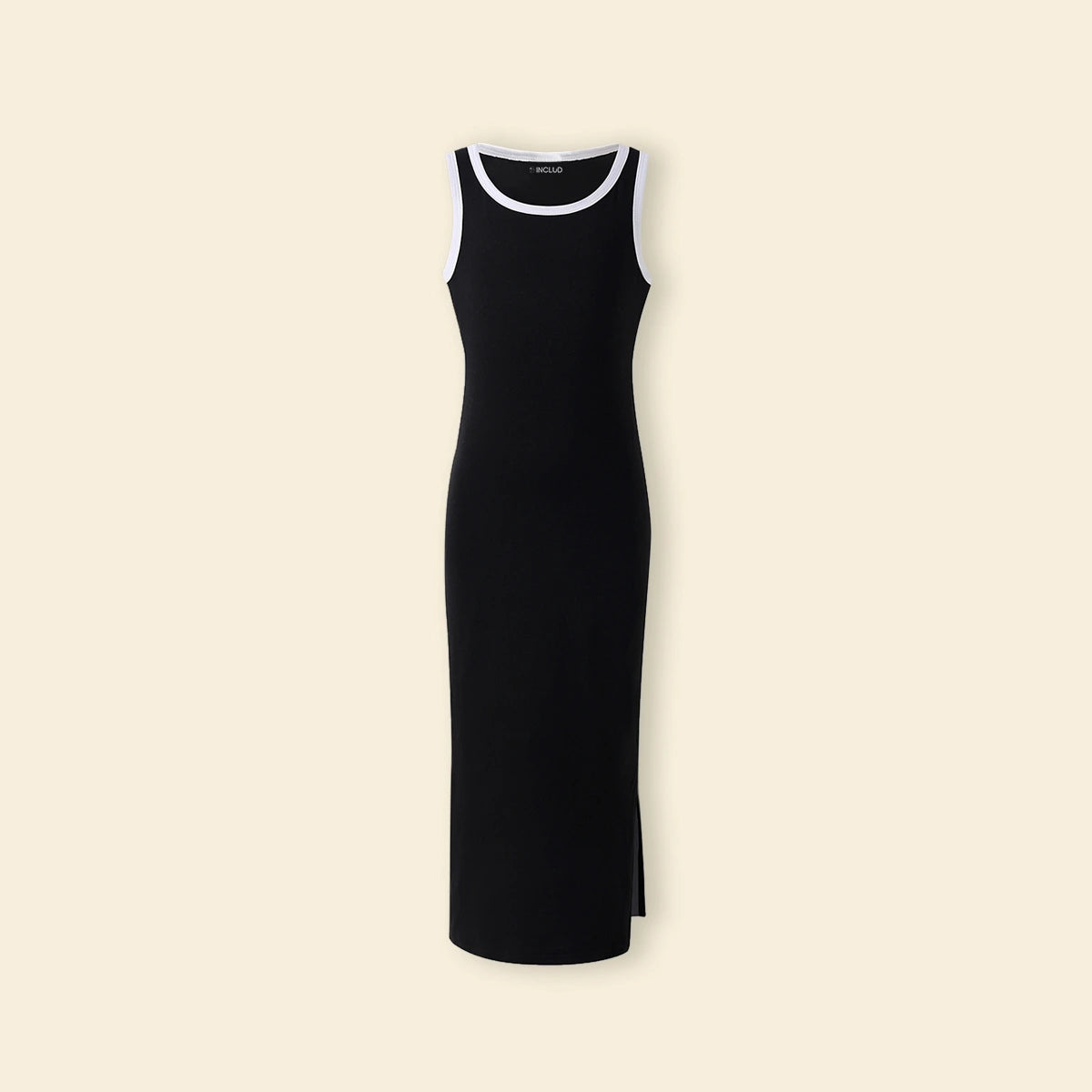 Girls Black Solid Sleeveless Maxi Dress With Contrast Trims Details Casual Dresses Black 7-8 Y