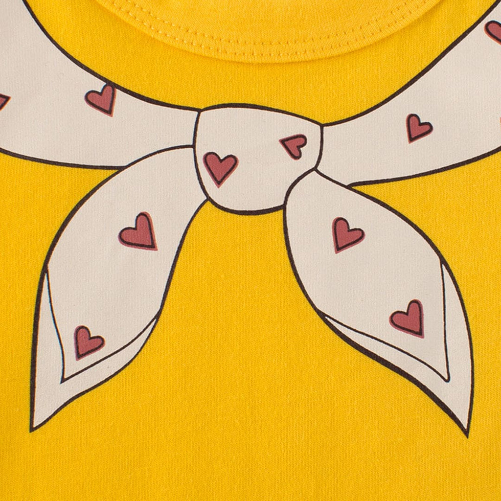 Girls Neck Bow Tie Print Long Sleeves T-Shirt Tshirts   