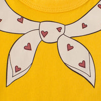 Girls Neck Bow Tie Print Long Sleeves T-Shirt Tshirts   