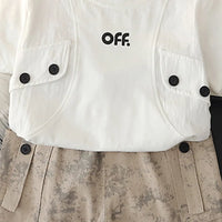 Boys White Typographic Printed Short Sleeve T-Shirt With Elasticated Shorts Sets 2 pc. Sets