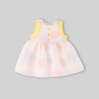 Girls Light Pink Floral Embroidered Sleeveless Fit And Flare Dress Casual Dresses