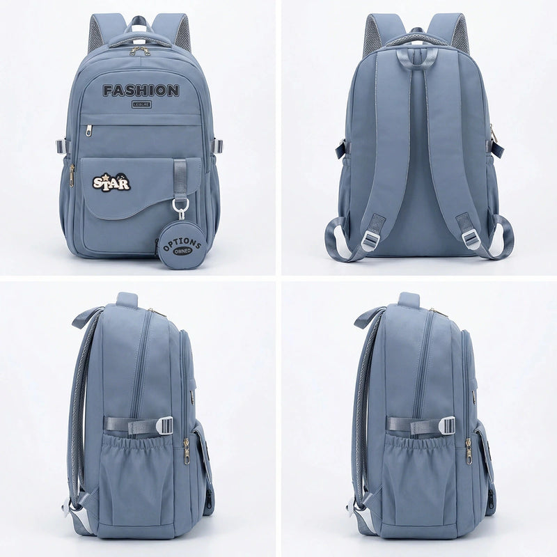 Kids Grey Medium Backpack with Detachable Pouch Trending Accessories