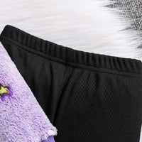 Girls Purple Self-Design Unicorn Patterns Hooded Fleece Sweatshirt With Legging Sets 2 pc. Sets
