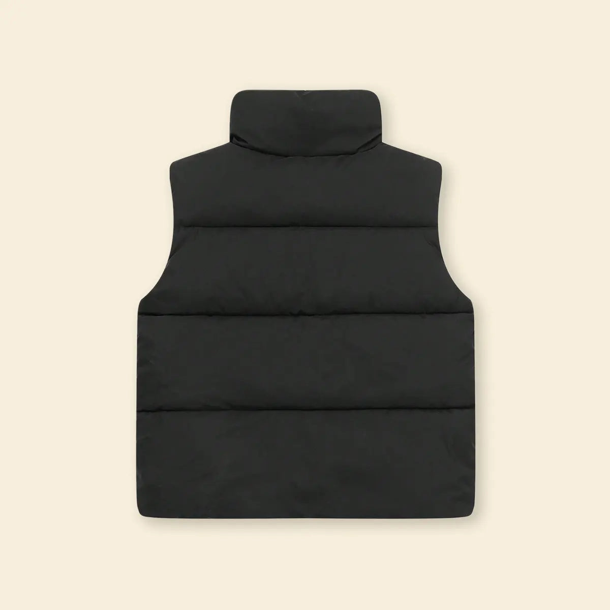 Boys Black Quilted Puffer Vest With Stand-up Collar Coats & Jackets