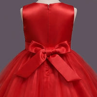 Girls Red Sequin Embellished Fit & Flare Party Wear Dress Party Dresses