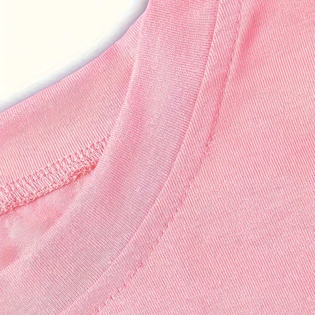 Girls Pink Alphanumeric Print Short Sleeve T-Shirt Tshirts