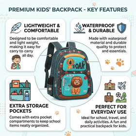 Kids Black Lion-Theme Hard-Shell School Backpack Trending Accessories
