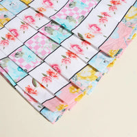 Girls Multicolor Floral Short Sleeve Fit & Flare Dress With Belt Casual Dresses