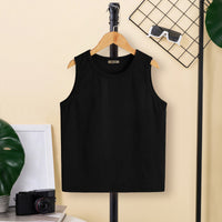 Boys Multicolor Solid Sleeveless Vests ( Pack Of 3 ) Tshirts