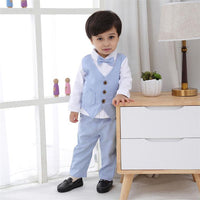 Boys Long Sleeve Jacket Mock Shirt With Trousers Set 2 pc. Sets Light Blue 1-2 Y 