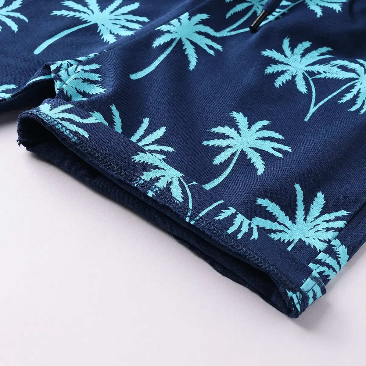 Boys Blue California Printed Vest With Printed Drawstring Shorts Sets Sets