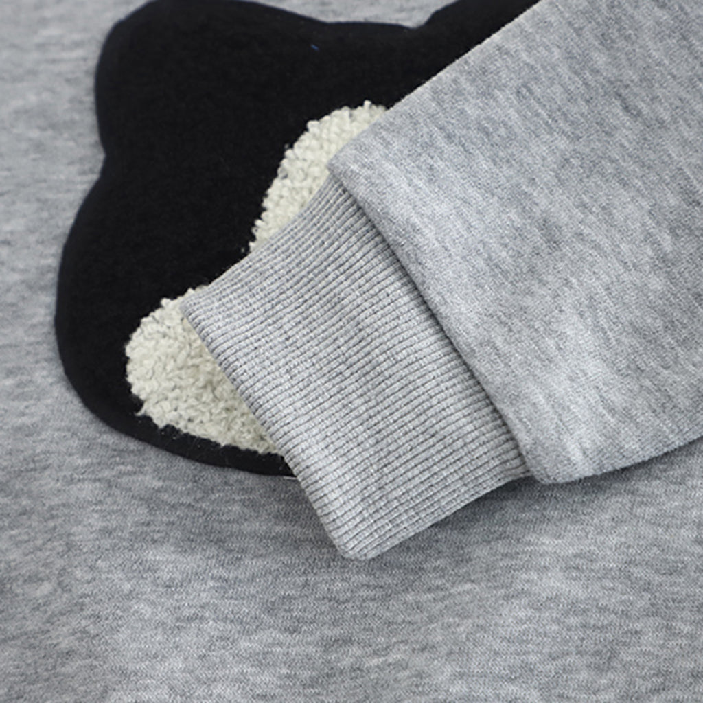 Boys Grey Cat Face Appliqued Sweatshirt With T-Shirt And Pants Set 3 pc. Sets