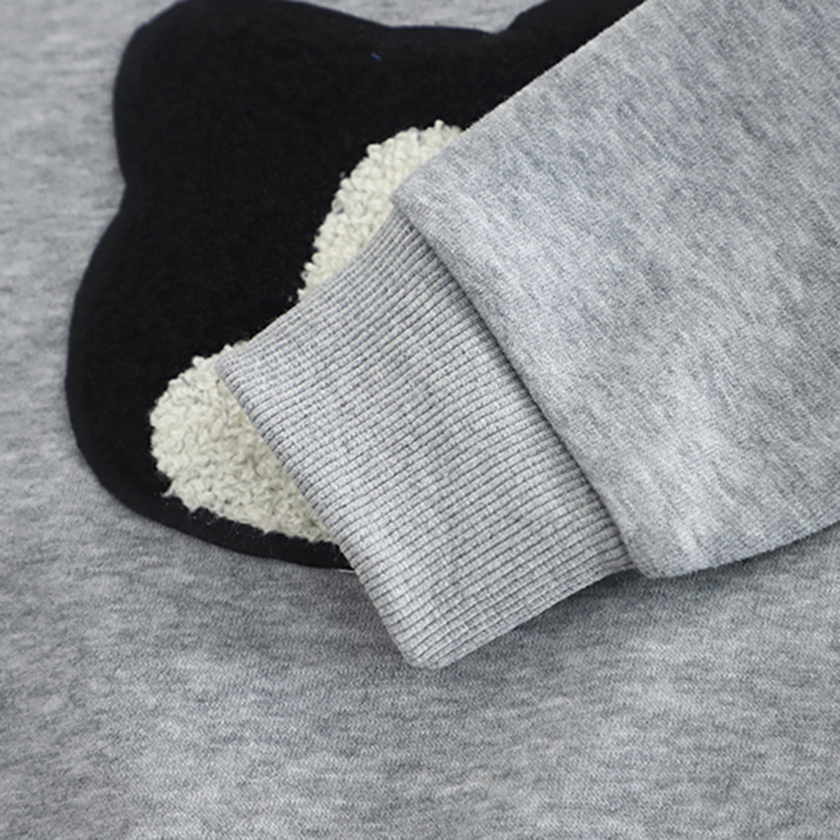 Boys Grey Cat Face Appliqued Sweatshirt With T-Shirt And Pants Set 3 pc. Sets