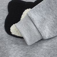 Boys Grey Cat Face Appliqued Sweatshirt With T-Shirt And Pants Set 3 pc. Sets