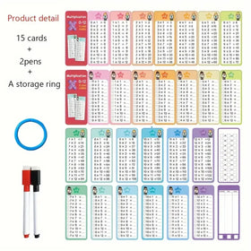Kids Rewritable Multiplication Flash Cards Set Trending Accessories