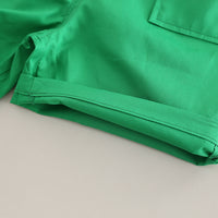 Boys Printed Short Sleeves T-Shirt With Green Shorts And Bag Pack Set 3 pc. Sets