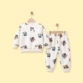 Boys White Graphic Sweatshirt & Pants Sets 2 pc. Sets