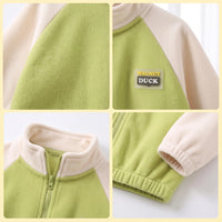 Boys Lime Green Colorblocked Long Sleeve Jacket Coats & Jackets