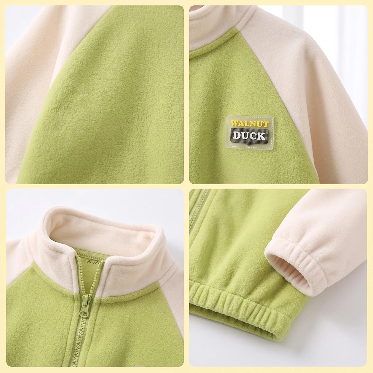 Boys Lime Green Colorblocked Long Sleeve Jacket Coats & Jackets