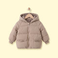 Boys Beige Textured Hooded Zip-up Jacket Coats & Jackets Beige 1-2 Y