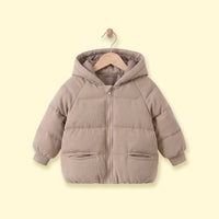 Boys Beige Textured Hooded Zip-up Jacket Coats & Jackets Beige 1-2 Y