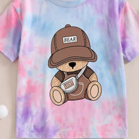 Boys Blue Bear Print Short Sleeve T-Shirt Tshirts