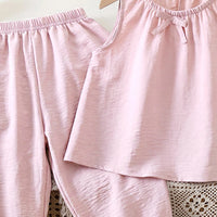 Girls Pink Bow Applique Sleeveless Top With Elasticated Pants Sets 2 pc. Sets
