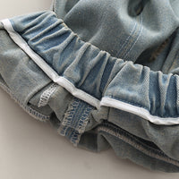 Boys Off White Self-Design Sleeveless Pullover With Shirt & Denim Pants Set Sets
