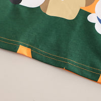 Boys Orange Teddy Printed Short Sleeves T-Shirt With Shorts Set 2 pc. Sets
