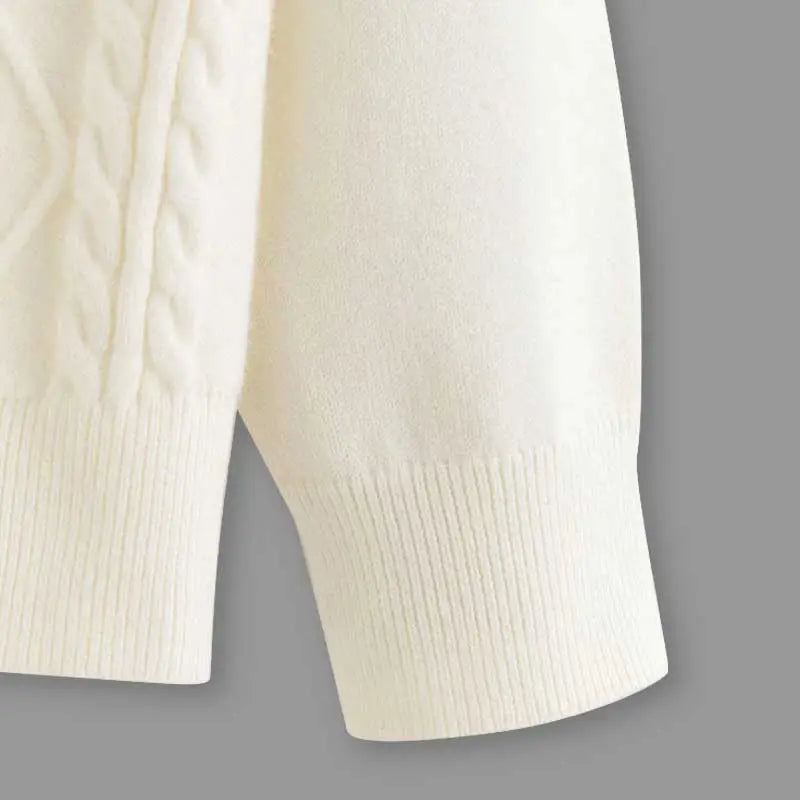 Boys Off White Self Striped Pattern Raglan Sleeves Sweater Sweaters & Cardigans