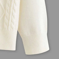 Boys Off White Self Striped Pattern Raglan Sleeves Sweater Sweaters & Cardigans