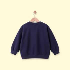Boys Navy Blue Typographic Long Sleeve Sweatshirt Sweatshirts & Hoodies
