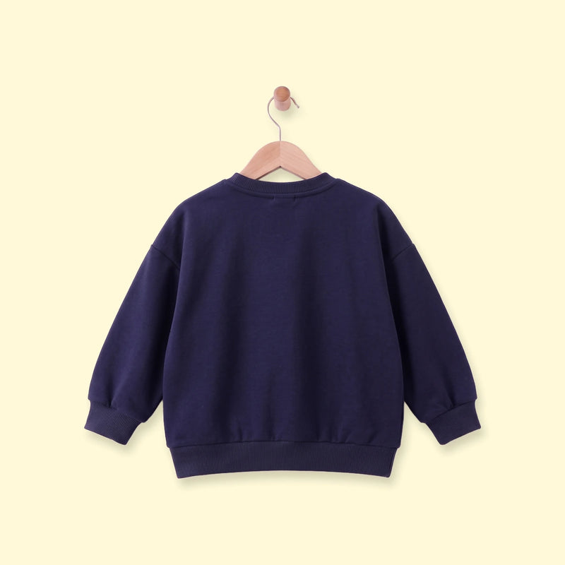 Boys Navy Blue Typographic Long Sleeve Sweatshirt Sweatshirts & Hoodies