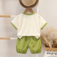 Boys Lime Green Elephant Graphic Short Sleeve T-Shirt With Shorts Sets 2 pc. Sets