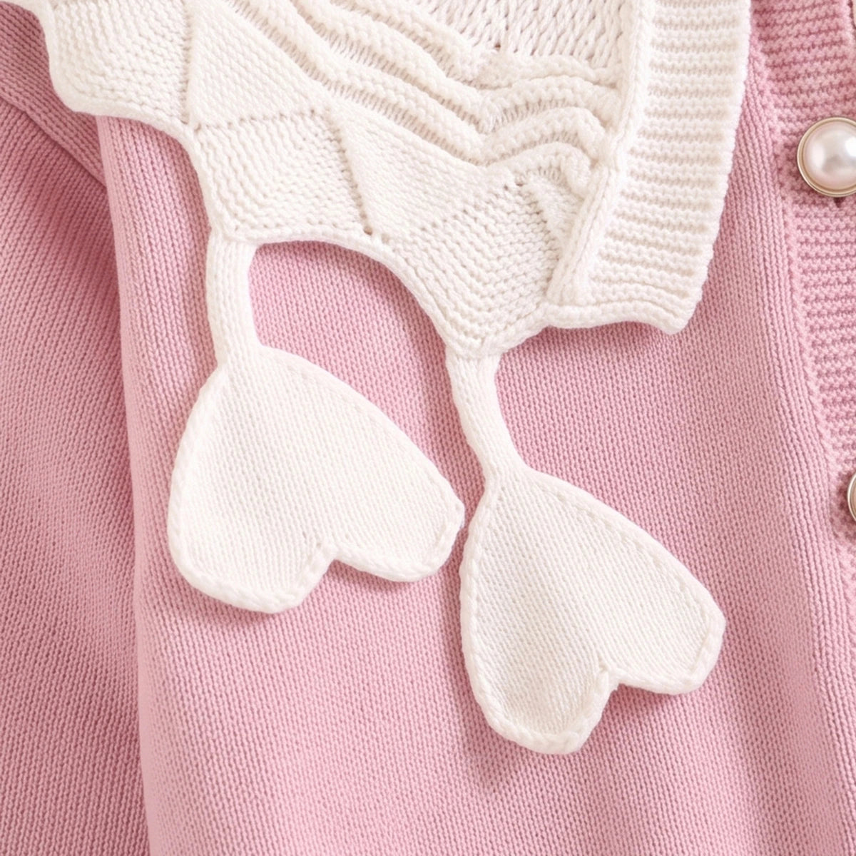 Girls Pink Long Sleeves Cardigan & Pants Sets Sets