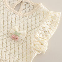 Girls Flutter Sleeves Textured Peplum Top With Pink Shorts Set 2 pc. Sets