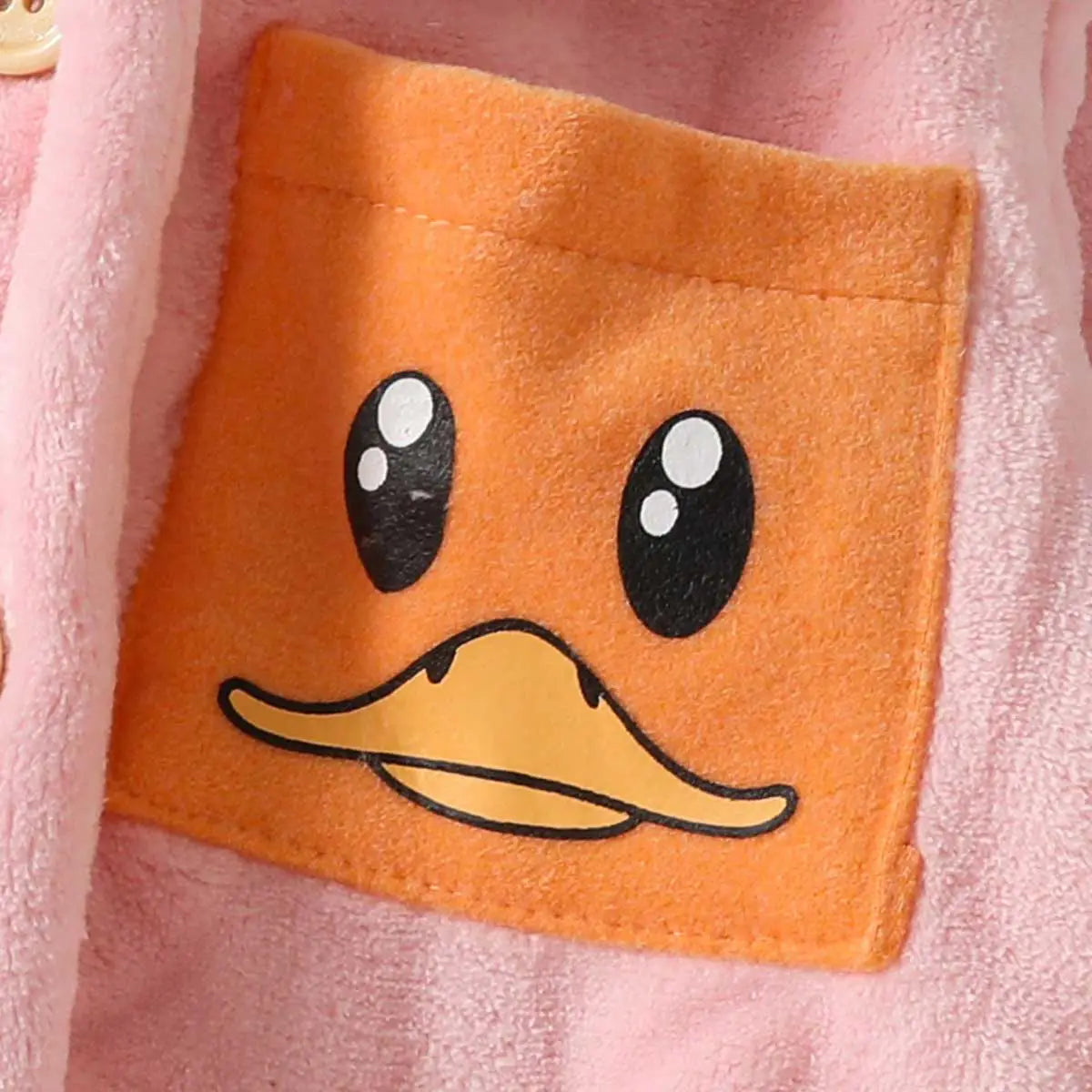 Girls Pink Self-Design Duck Print Fleece Sleepwear Set 2 pc. Sets