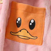 Girls Pink Self-Design Duck Print Fleece Sleepwear Set 2 pc. Sets