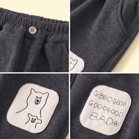 Boys Dark Grey Bear Applique Jogger Joggers