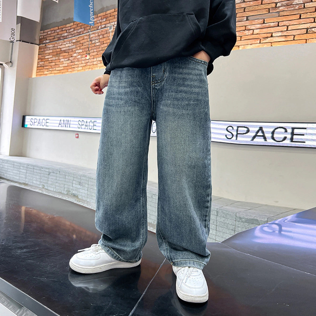 Boys Light Blue Relaxed Fit Denim Jeans Pants