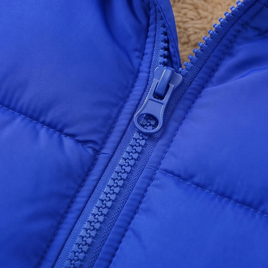 Boys Royal Blue Hooded Zip-up Puffer Jacket Coats & Jackets