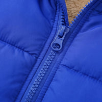 Boys Royal Blue Hooded Zip-up Puffer Jacket Coats & Jackets